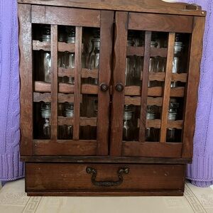 Handmade Wooden Spice Rack with Glass Jars